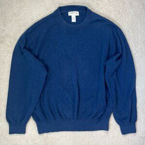 Orvis Men’s Navy Blue 100% Cotton Crewneck Sweater Size XXL Casual Pullover